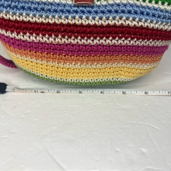 The Sak Crochet Multicolor Rainbow Small Bag Knitted Hobo Hippie Crossbody Purse - Picture 12 of 13